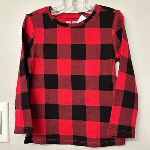 ✨New Old Navy Red Buffalo plaid waffle texture Long Sleeve Size 2T